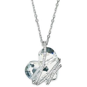 Swarovski Necklace, Silver Crystal Heart Pendant